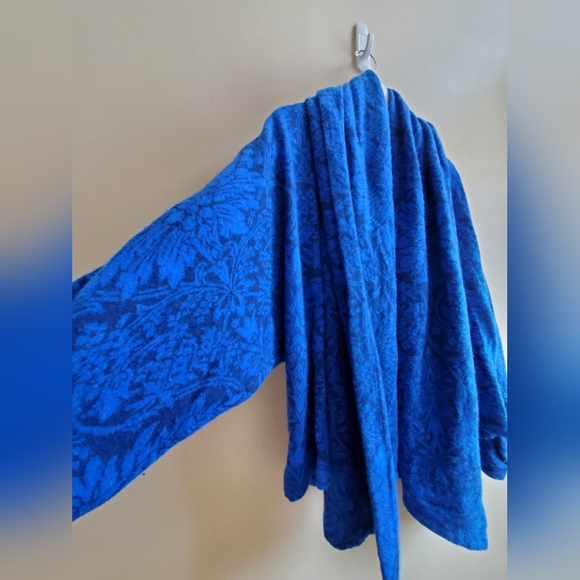 Byblos | Vintage Cardigan | Blue floral wool and angora, dolman sleeve Size S-M - Picture 6 of 12